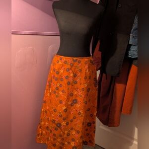 Free People Orange Floral Maxi Skirt